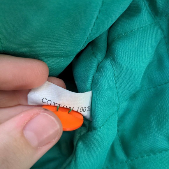 Why And 1/2 Ladies Jacket Long Sleeve Green Actual 52x23 Shoulder Pads Funny Pig - Picture 11 of 14